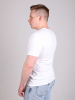 Футболка чоловіча біла однотонна пряма великий розмір 8108-B-4