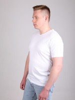 Футболка чоловіча біла однотонна пряма великий розмір 8108-B-4