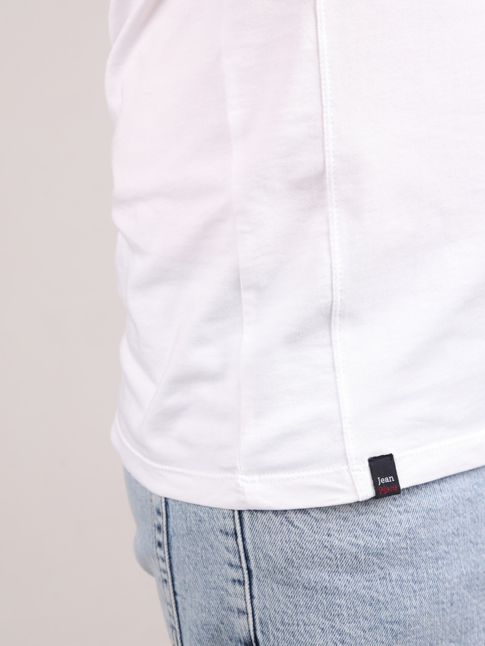 Футболка чоловіча біла однотонна пряма великий розмір 8108-B-4