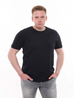 Футболка чоловіча темно-синя однотонна великий розмір 8107-B-6