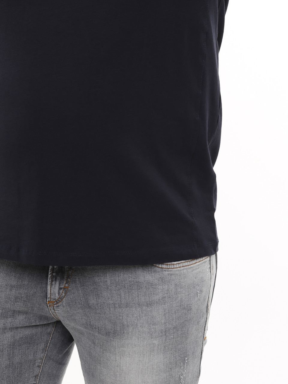 Футболка чоловіча темно-синя однотонна великий розмір 8107-B-6