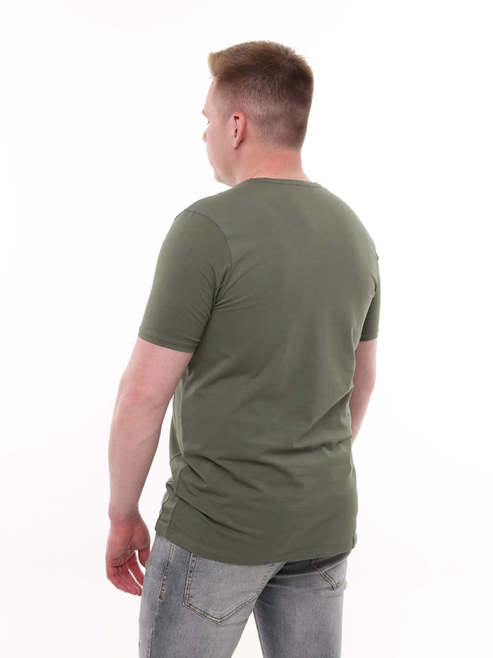 Футболка чоловіча хакі однотонна 8107-3