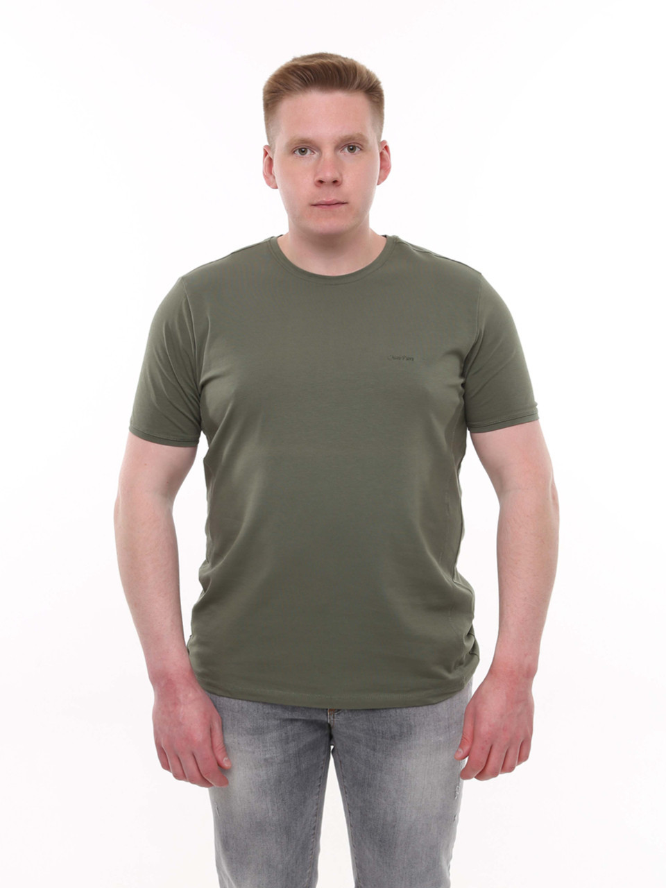 Футболка чоловіча хакі однотонна 8107-3