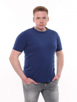 Футболка чоловіча синя пряма однотонна великий розмір 8107-B-1-1
