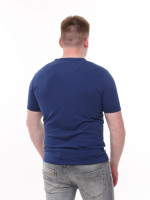 Футболка чоловіча синя пряма однотонна великий розмір 8107-B-1-1