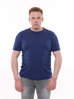 Футболка чоловіча синя пряма однотонна великий розмір 8107-B-1-1