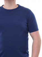 Футболка чоловіча синя пряма однотонна великий розмір 8107-B-1-1