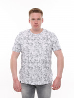 Футболка чоловіча біла з принтом великі розміри 2130-B-2