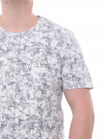 Футболка чоловіча біла з принтом великі розміри 2130-B-2