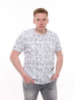 Футболка чоловіча біла з принтом великі розміри 2130-B-2