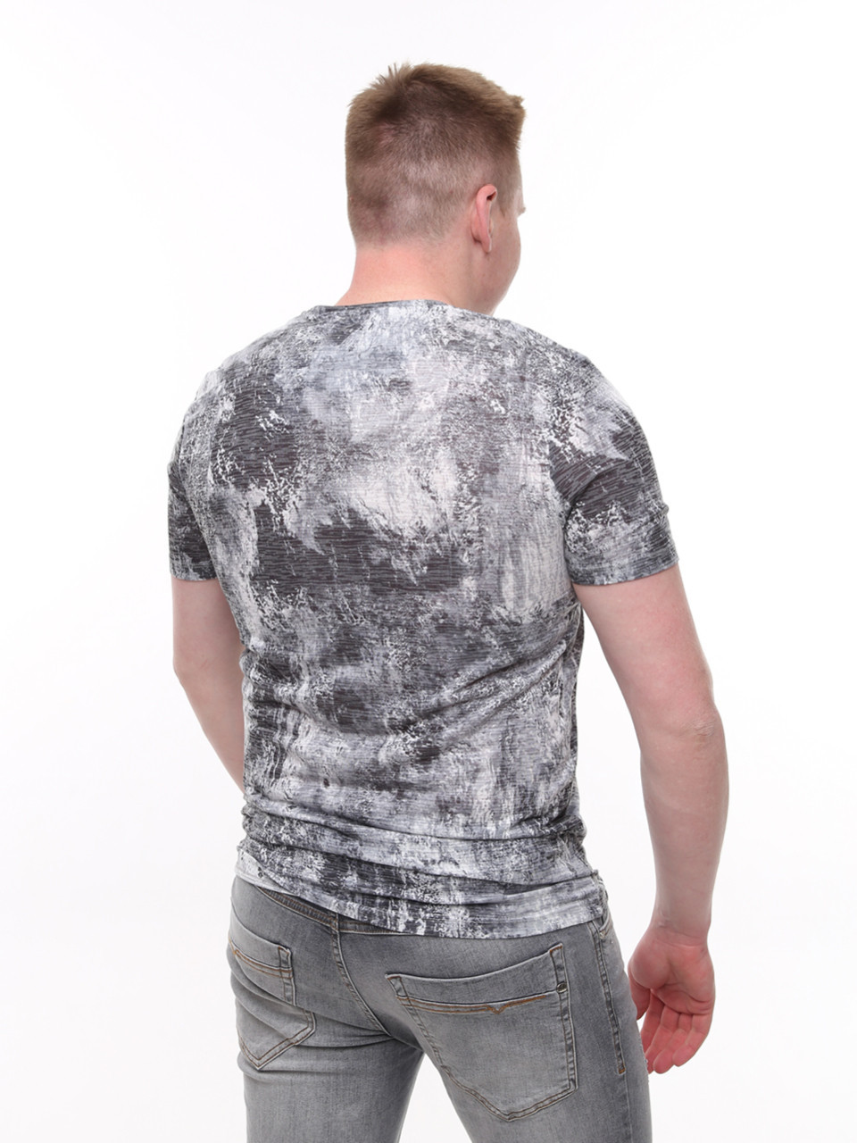 Футболка чоловіча чорно-біла тонка 6201-2