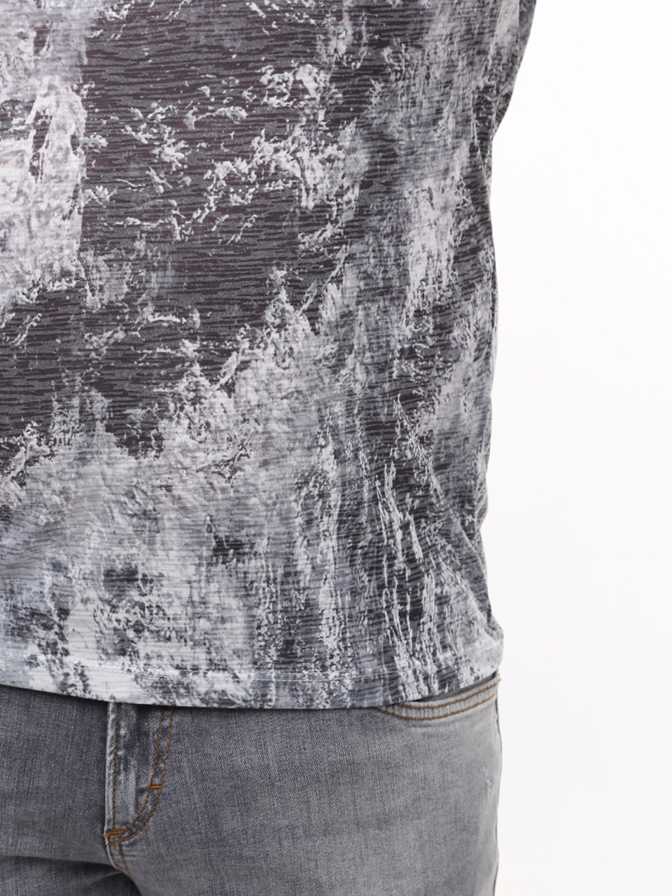 Футболка чоловіча чорно-біла тонка 6201-2