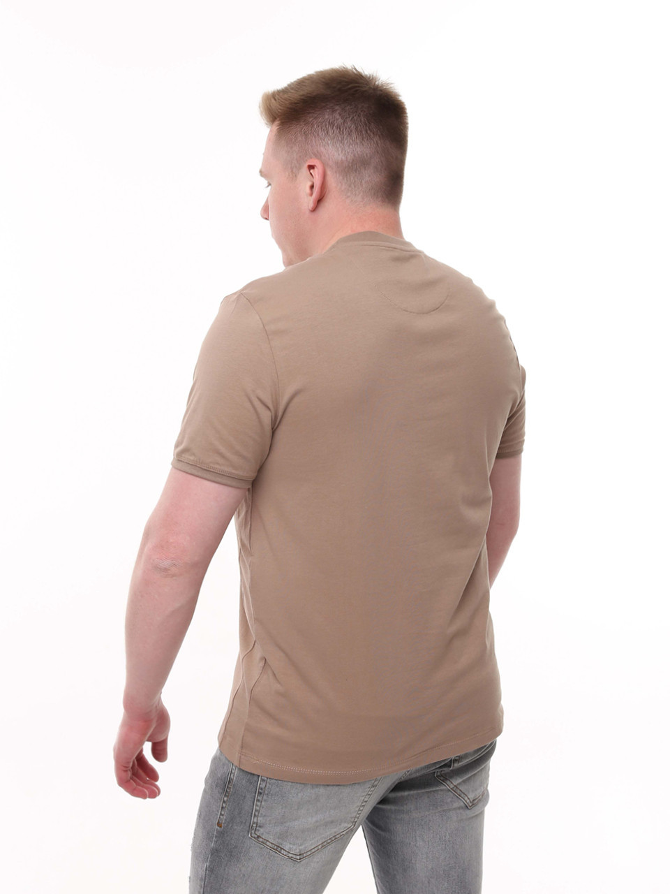 Футболка чоловіча коричнева однотонна широка 6228-2