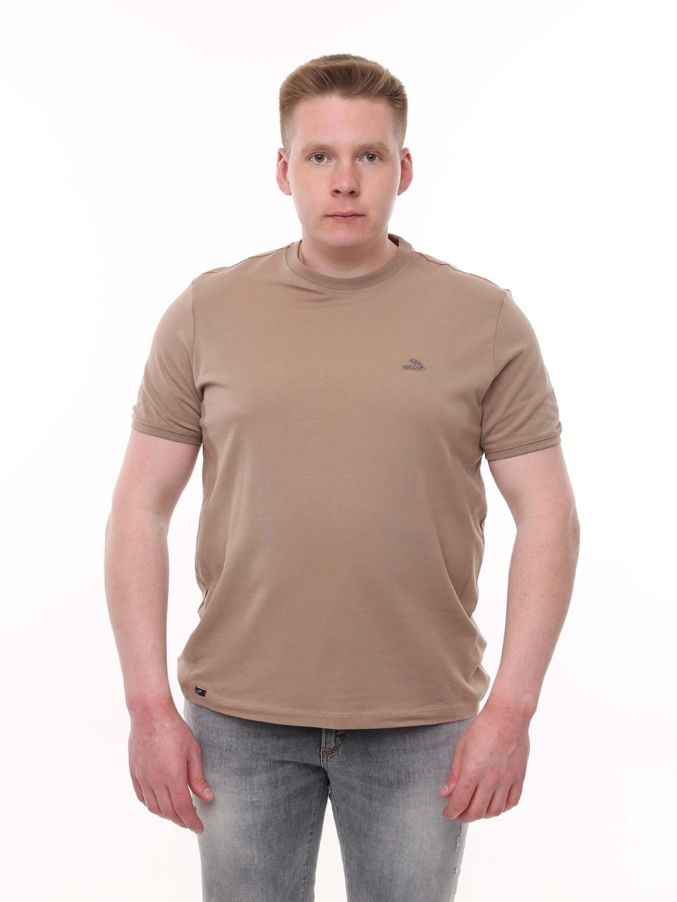 Футболка чоловіча коричнева однотонна широка 6228-2