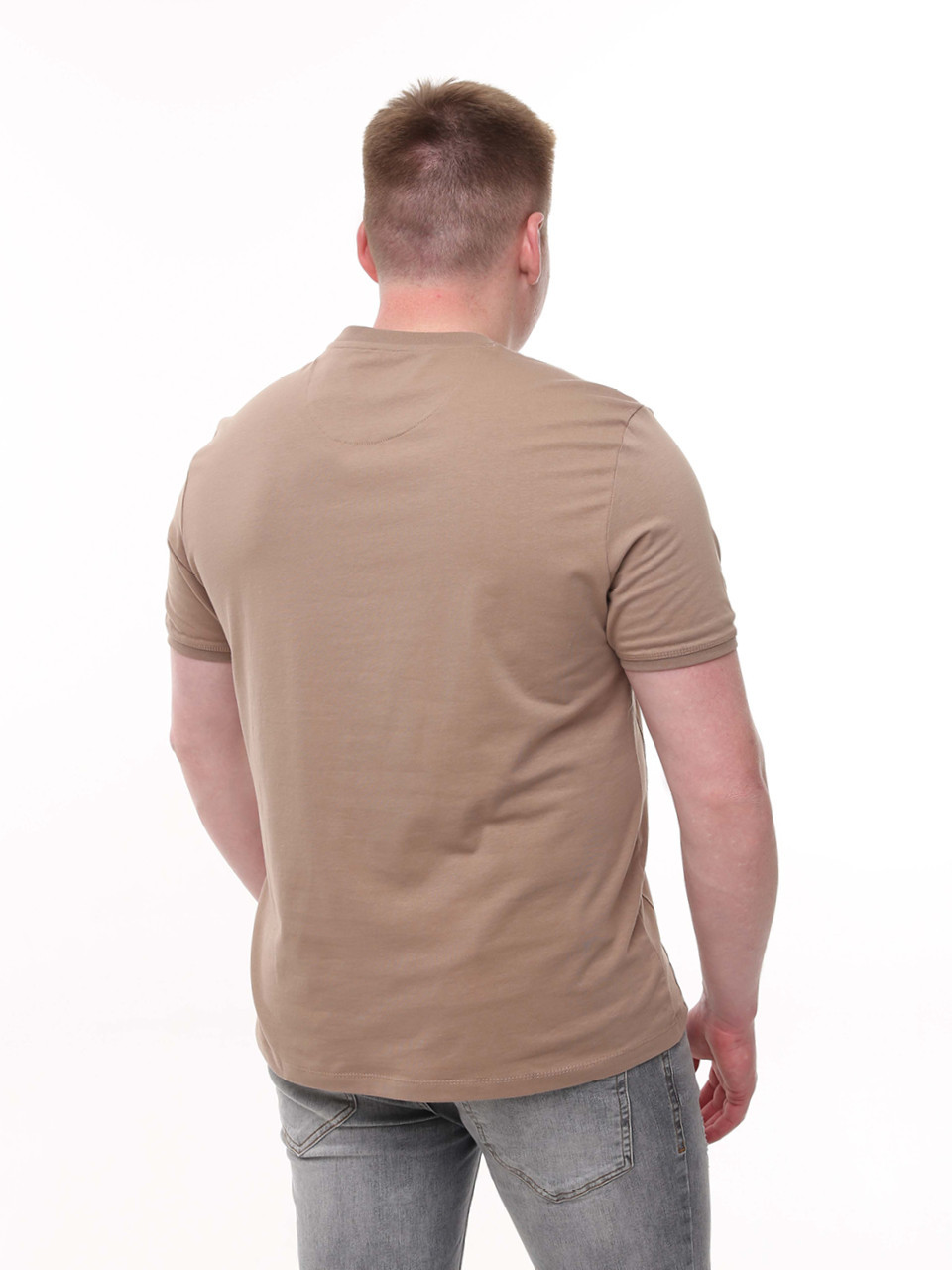 Футболка чоловіча коричнева однотонна широка 6228-2