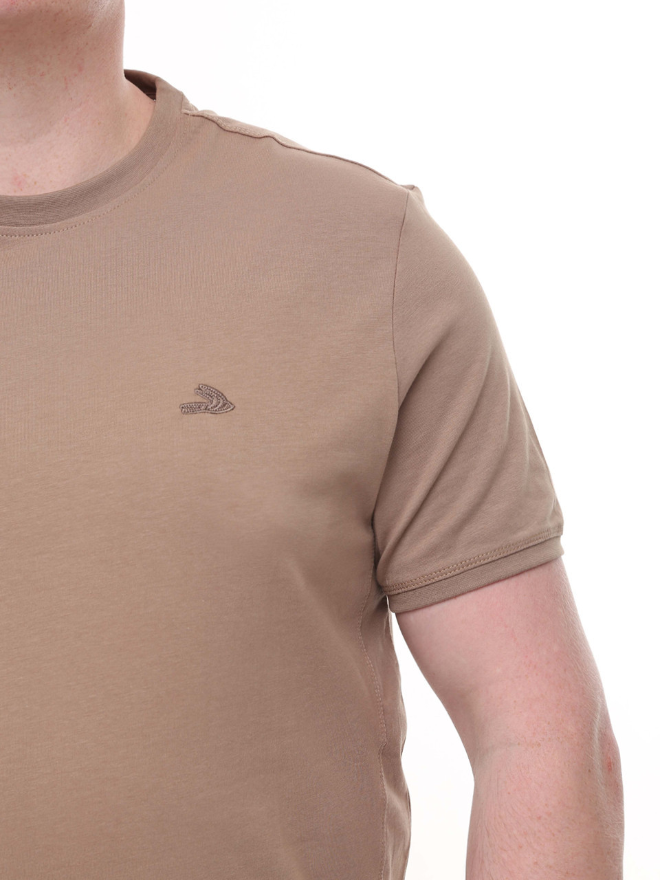 Футболка чоловіча коричнева однотонна широка 6228-2