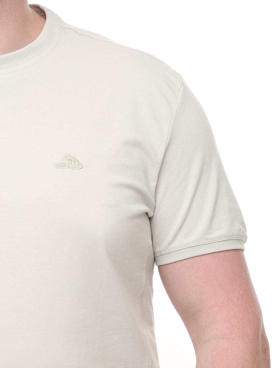 Футболка мужская молочная однотонная широкая 6228-9