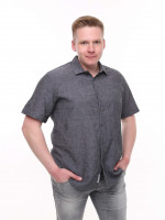 Сорочка чоловіча лляна графітова літня 2403-6