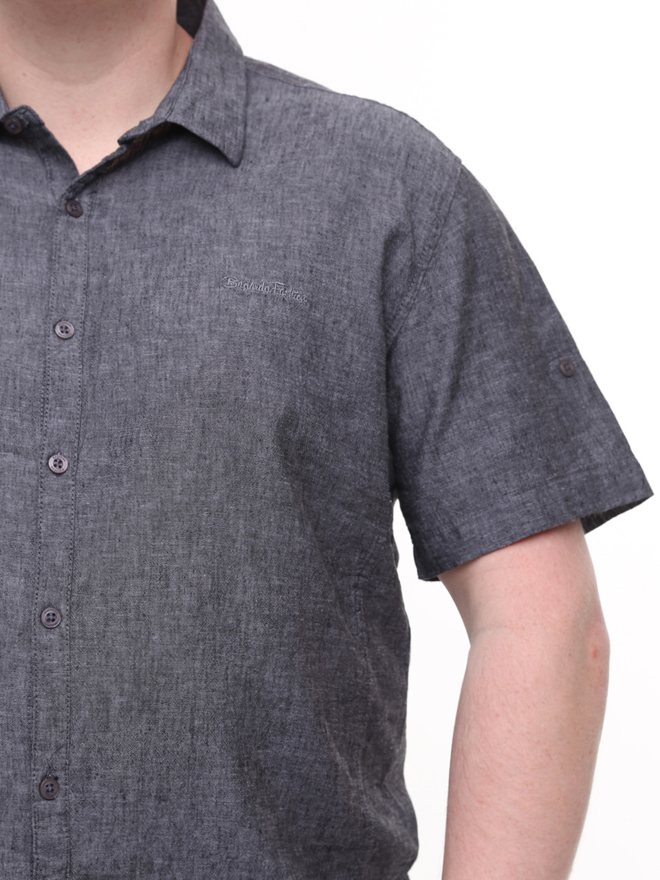 Сорочка чоловіча лляна графітова літня 2403-6