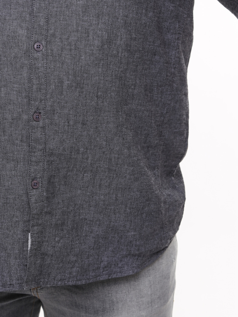 Сорочка чоловіча лляна графітова літня 2403-6