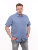 Сорочка чоловіча світло-синя лляна літня 2403-3