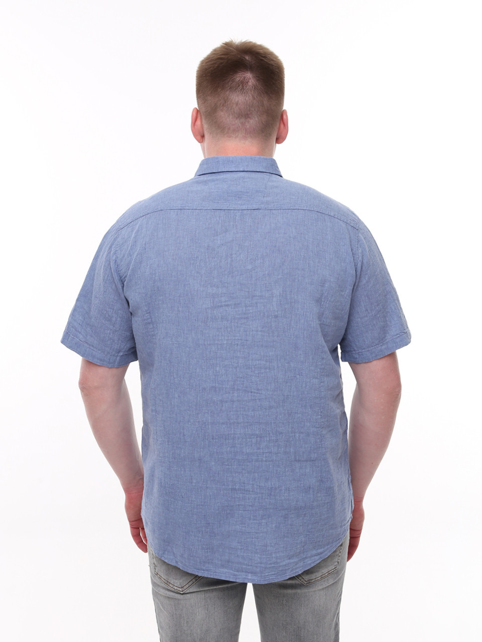 Сорочка чоловіча світло-синя лляна літня 2403-3