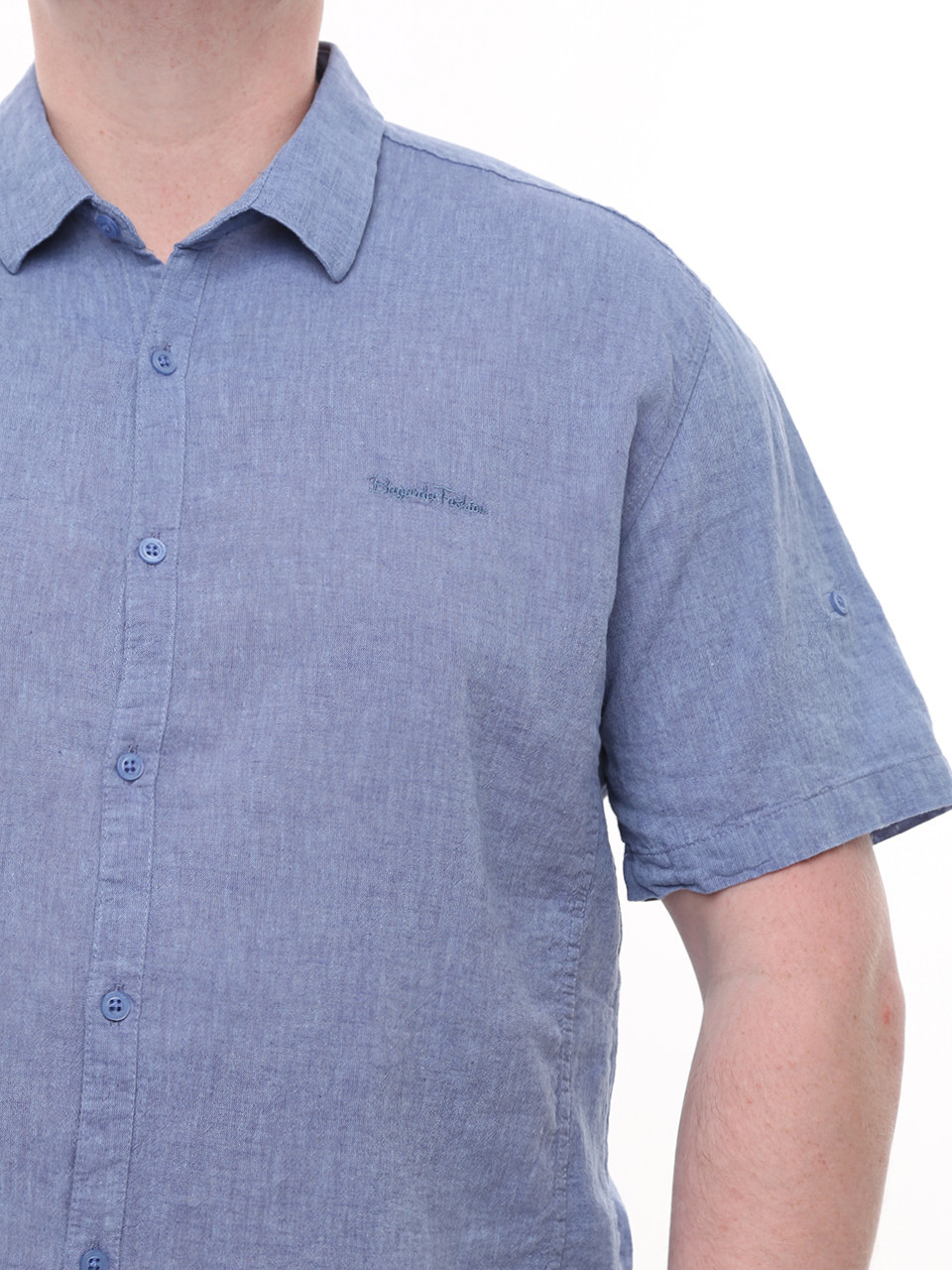 Сорочка чоловіча світло-синя лляна літня 2403-3