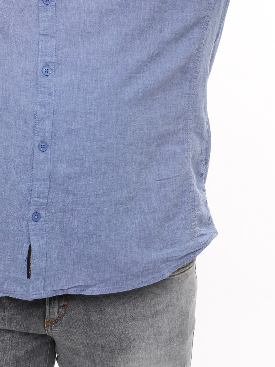 Сорочка чоловіча світло-синя лляна літня 2403-3