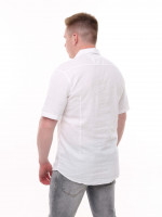 Сорочка чоловіча біла лляна пряма літня 6503-1