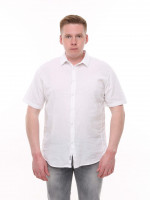 Сорочка чоловіча біла лляна пряма літня 6503-1