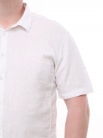 Сорочка чоловіча біла лляна пряма літня 6503-1