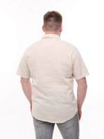 Сорочка чоловіча світло-бежева лляна пряма літня 6503-2