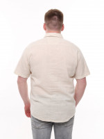 Сорочка чоловіча світло-бежева лляна пряма літня 6503-2