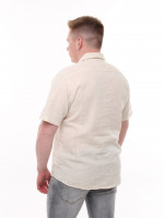 Сорочка чоловіча світло-бежева лляна пряма літня 6503-2
