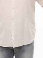 Сорочка чоловіча світло-бежева лляна пряма літня 6503-2