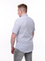 Сорочка чоловіча біла в клітку зі стрейчем 8415-1