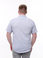 Сорочка чоловіча біла в клітку зі стрейчем 8415-1