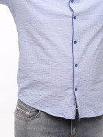 Сорочка чоловіча біла в клітку зі стрейчем 8415-1