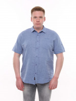 Сорочка чоловіча світло-синя лляна пряма літня 6528-1