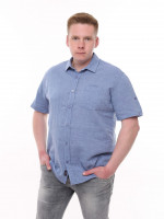 Сорочка чоловіча світло-синя лляна пряма літня 6528-1