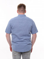 Сорочка чоловіча світло-синя лляна пряма літня 6528-1