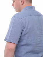 Сорочка чоловіча світло-синя лляна пряма літня 6528-1