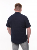 Сорочка чоловіча темно-синя лляна пряма літня 6528-2