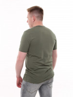 Футболка мужская хаки с мысом однотонная стрейчевая  8108-3