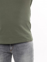 Футболка мужская хаки с мысом однотонная стрейчевая  8108-3