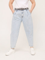 Джинсы бананы женские голубые защипы 2442-755-1