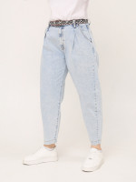 Джинсы бананы женские голубые защипы 2442-755-1