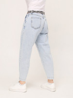 Джинсы бананы женские голубые защипы 2442-755-1