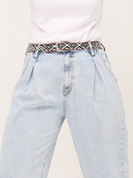 Джинсы бананы женские голубые защипы 2442-755-1