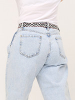 Джинсы бананы женские голубые защипы 2442-755-1